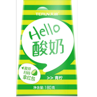 天润（terun）hello青柠纸杯酸奶 180克/杯 12袋/件 单位：件