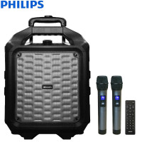 飞利浦（PHILIPS） 广场舞音响户外便携式音箱大功率 户外音响 带一对无线麦克风