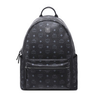[直营]MCM Stark 系列 欧美时尚 涂层帆布 通用 中号双肩背包 MMK6SVE28 黑色MMK6SVE28BK001