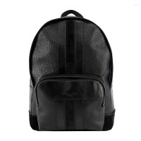 COACH 蔻驰 奢侈品 欧美时尚男士单肩包黑色皮革双肩背包 黑色