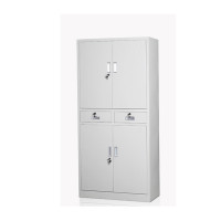 鸿业盛大简约现代办公文件柜850L*390W*1800H环保喷塑储物柜带锁 银色