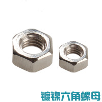 镀镍六角螺母 外六角螺丝螺母 M10 (100只）