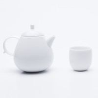 哲品 梨影白瓷茶具套装 一壶四杯 高端茶家居精品礼盒 精美茶生活 白色