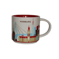 [德国纪念版]星巴克(Starbucks)Hamburg汉堡城市主题陶瓷马克杯 414ml 星巴克杯子 德国进口 白色