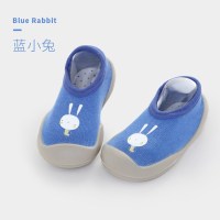 欧孕婴幼儿童袜子夏季薄款休闲中性宝宝软底学步袜男女童地板鞋袜 蓝小兔 M码（建议6-12个月）鞋底长12.5cm