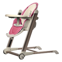 babycare多功能儿童餐椅便携式可折叠婴儿吃饭座椅 宝宝餐桌椅子8900 苏卡蓝 菲力红