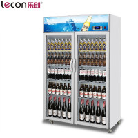 乐创(lecon) 饮料柜展示柜冷藏柜立式冰柜商用冰箱饮品啤酒蔬菜水果保鲜冷柜鲜花柜陈列柜 双门风冷上机组普通门星光蓝