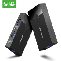 绿联(Ugreen) KVM切换器 VGA视频切屏器 二进一出电脑切换器 显示器共享器 手动按键切换 30357