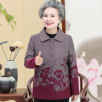 迪鲁奥（DILUAO)中老年人秋装女奶奶薄款外套60岁70妈妈春秋上衣老人衣服太太婆婆_974 红色(单件上衣) L(建议70-85斤)