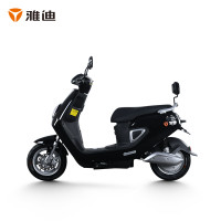 雅迪电动摩托车新款 欧迪时尚小龟王 成人代步车 双人男女电动踏板车 黑色 60V