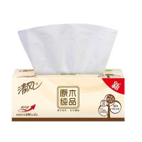 清风 抽纸原木盒装 面巾纸盒抽2层200抽 整箱36盒