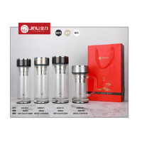 金力(JinLi) 双层水晶玻璃杯JL823-5 300ML单个装 白色