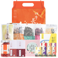 姚朵朵四季长虹杂粮干货礼盒3421g赤豆红皮花生银耳新疆灰枣无根木耳桂圆冰糖枸杞桃胶雪燕皂角米组合