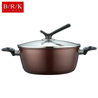 BRK Germany德国厨具卡塞尔不粘锅汤锅麦饭石不粘锅复底合金精铁锅炊具烹饪锅具24cm焖炖煲煮养生汤锅燃气灶专用锅
