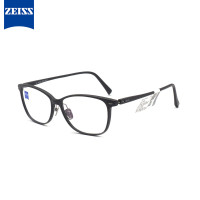 蔡司（ZEISS）光学近视眼镜架 男女款钛商务休闲眼镜框全框ZS-70001 54mm F900磨砂黑框磨砂黑腿