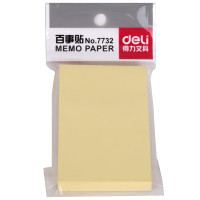 得力(deli)记事贴便利贴标签纸便签纸强黏性可反复粘撕 7732(76*51mm) 单包装