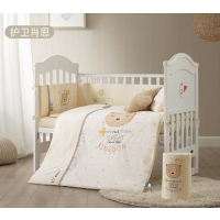 企购优品 婴儿防撞床床上用品七件套 冬120*60cm 米色
