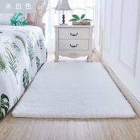卧室床边地毯家用毛绒毯榻榻米垫子ins少女满铺床前加厚地垫_718_672 80x160CM 米白色方