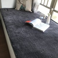 飘窗垫简约现代卧室床边脚垫榻榻米垫子柔软毛绒地毯定制窗台垫_2 120*200cm 飘窗垫灰色