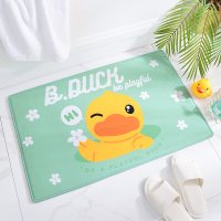 小鸭地毯垫进吸水脚垫卫浴口浴室防滑垫子卫生间地垫_3 50*80cm【童心未泯】 花花鸭-绿