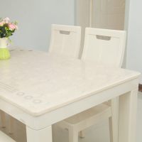PVC桌布防水软玻璃餐桌布茶几布防水防油台布塑料桌布透明水晶板_4_284 60*60cm 富贵花1.5mm