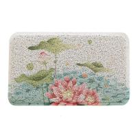地毯垫中国风进地垫卫浴防滑垫子新中式家用丝圈入户口脚垫_1_931 45*75cm（房间门口） 荷塘月色
