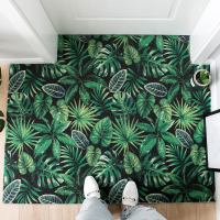 北欧ins入户口地垫进脚垫家用玄关入地毯可裁剪丝圈垫_3 50*120cm【可裁剪无压边】 叶语幽香