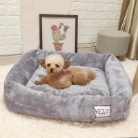 深度睡眠网红猫猫比熊狗窝宠物窝猫窝冬季保暖中型犬小型犬泰迪窝 大号-20斤内适用 北欧灰-长毛北极绒更保暖