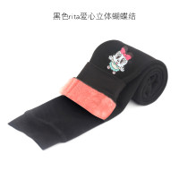 巴布豆配饰女女童打底裤加绒加厚新款儿童宝宝冬装洋气棉裤外穿长裤子100、110、120、130、140 黑色rita爱心立体蝴蝶结 110cm