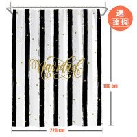 美式黑白条纹浴帘加厚防水防霉隔断帘不透明洗澡间家用卫生间挂帘_1 默认尺寸 黑粉香氛浴帘220宽*高180cm送钩