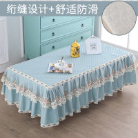 客厅茶几桌布套布艺长方形布艺防滑蕾丝电视柜家用田园茶几套罩_3 宽90cm*长150cm*高40cm 似水柔情茶几布-蓝色