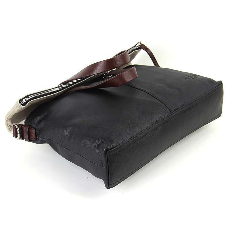 coach蔻驰 thompson汤普森系列真皮拼色折叠男士单肩斜跨手提包70718