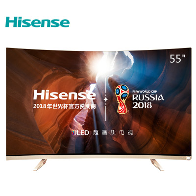 海信VIDAA（Hisense）LED55V1UCZ 55英寸ULED人工智能 曲面4K超高清 HDR （香槟金）