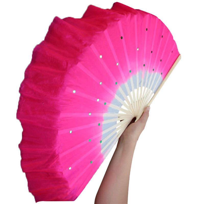 物有物语 跳舞扇子 双面加长渐变色秧歌广场舞扇子 舞蹈扇子 黄色