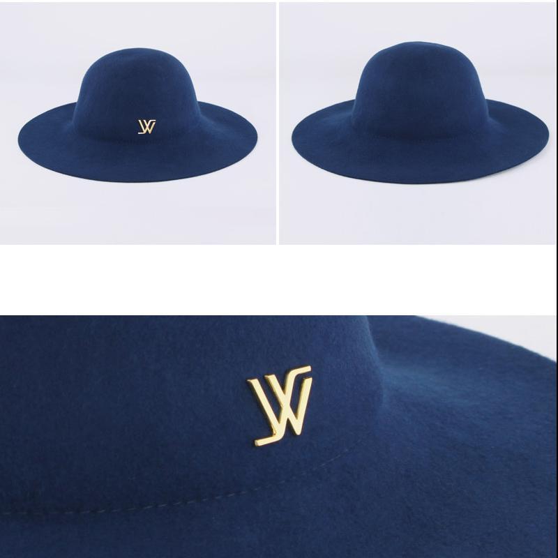 [whitesands]2016 ws15-012ld18 18k缎纹金属logo圆顶硬礼帽 蓝色