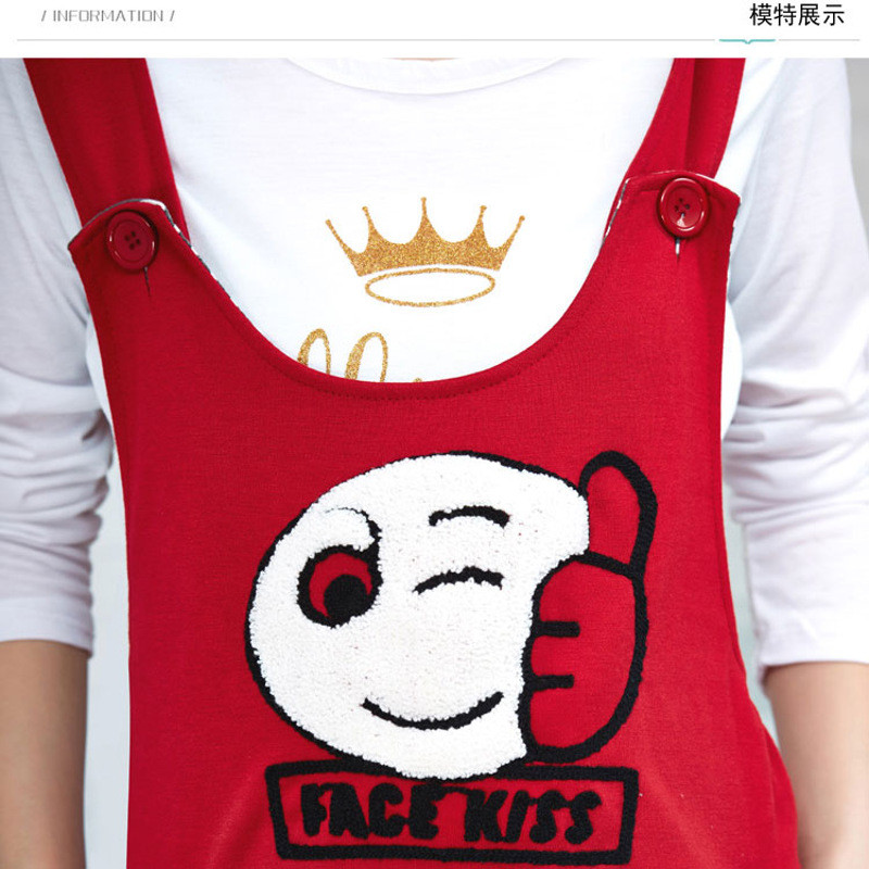 绒裤卡通背带裤后开拉链孕妇背带裤97101488188268021 m 酒红色加绒款