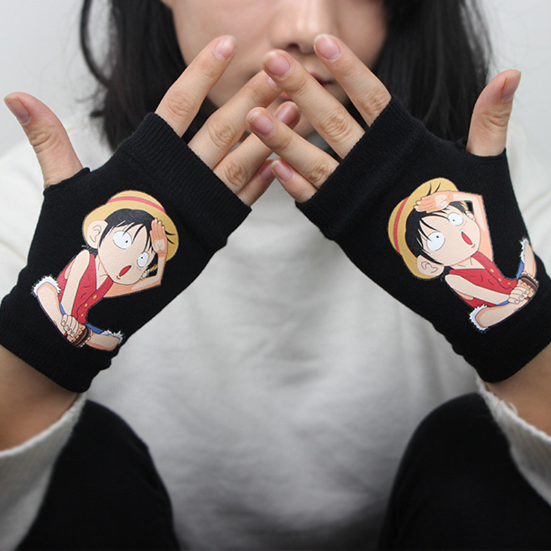 工厂直供动漫手套半指刀剑神域桐人保暖卡通手套现货 初音未来一代