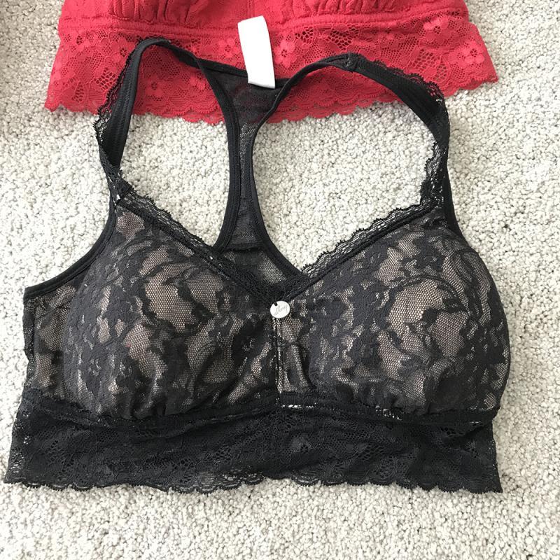 美国*dkny蕾丝内衣性感文胸y型美背无痕无钢圈吊带2件套 s dkny蕾丝