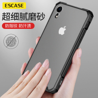 ESCASE 苹果xr手机壳iPhonexr保护套全包高档硅胶气囊防摔磨砂玻璃保护壳ES-SC-11钢琴黑