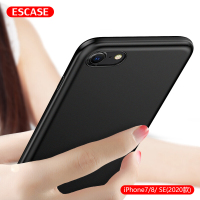 ESCASE 苹果 se2/7/8手机壳iPhone保护套全包防刮防摔 磨砂工艺手感软壳适用于7/8/se2男女款 黑色