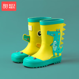 甜甜仔学院风橡胶雨鞋儿童雨鞋男童女童防滑水鞋宝宝雨靴女款学生雨靴男孩胶鞋