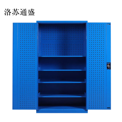 洛苏通盛工具柜加厚铁皮储物柜工厂车间用带抽屉汽修多功能收纳柜通门带网柜蓝色