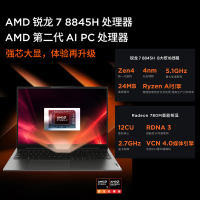 联想(Lenovo)小新Pro AI元启16英寸轻薄笔记本电脑(锐龙R7-8845H 32G 1T 2.5K 120Hz)鸽子灰