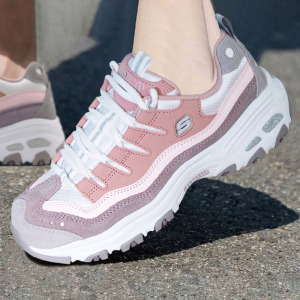 Skechers/斯凯奇女鞋新款熊猫鞋轻质缓震耐磨运动休闲鞋13141-BKW ZP
