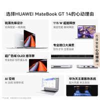 华为HUAWEI MateBook GT 14 酷睿Ultra笔记本电脑 2.8K OLED悬浮屏 轻薄商务办公全能本Ultra 5 32G 1T 皓月银