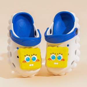 海绵宝宝夏季新款儿童洞洞鞋男童软底防滑凉拖鞋女孩卡通可爱凉鞋