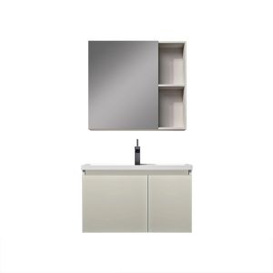 金牌卫浴简约风格陶瓷一体盆浴室柜组合实木洗脸盆洗手盆洗漱台卫浴柜KA(含安装)RFJZ85228M-06