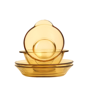 康宁pyrex 玻璃餐具4a件组(2个小汤盘+2个带耳碗)PX-SY4A/HP