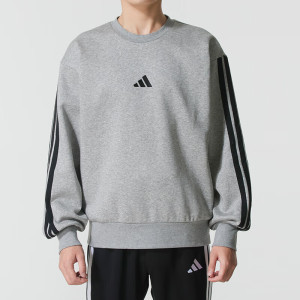 阿迪达斯(adidas)卫衣男装新款三条纹加绒休闲运动服套头衫JE6304 ZP