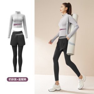 跑步健身瑜伽服套装速干裸感修身运动套装健身运动服